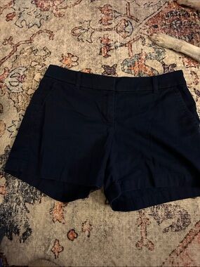 J. Crew Navy Tailored Cotton Shorts